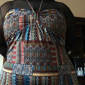 Multi colered maxi dress.